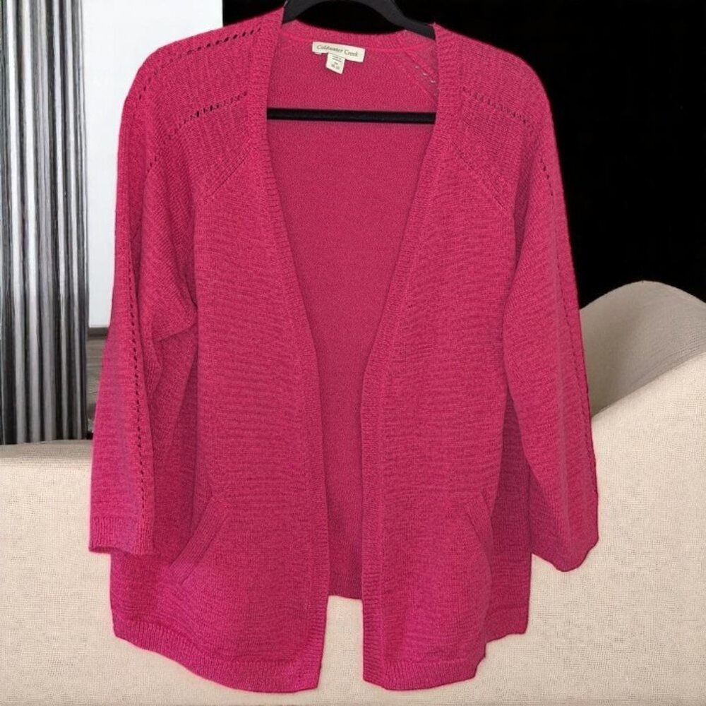 NWT Coldwater Creek Pink Open Cardigan - Plus Size - Beautiful - 3/4 Sleeves